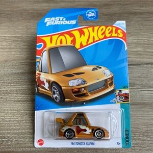 Hot Wheels 94 Toyota Supra Tooned Gold 1994 Car Fast & Furious Hotwheels 2024 🆕